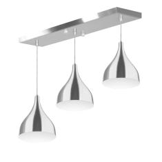 Lustre Pendente Gota Triplo Base Retangular Escovado