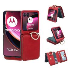 Asuwish Capa de telefone para Motorola Razr 40 Ultra/Moto Razr Plus 2023 capa carteira com anel alça transversal cordão suporte para cartão de crédito acessórios de celular 5G XT2321-3 mulheres homens