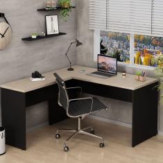 Mesa De Canto em L Para Escritório 140x150cm Tampo 30mm Carvalho