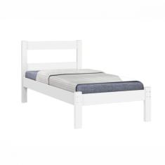 Cama de Solteiro Perola Plus Branco Brilho J.A