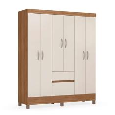 guarda-roupa solteiro flash 6 pt 2 gv amêndola e off white