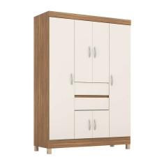 guarda-roupa casal ecom 6 pt 2 gv amêndola e off white