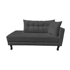 Divã Recamier Troya 1,60 Cm Lado Direito Suede Grafite