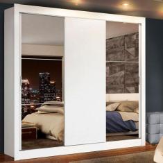 Guarda-Roupa Casal Madesa Lyon Plus 3 Portas de Correr com Espelhos 4 