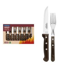Jogo de Talheres Jumbo Churrasco Polywood Castanho 12 Peças Tramontina