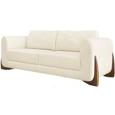 Sofa Jolie 2 Lugares 180cm Pes Boomerang Linho Perola Ezz