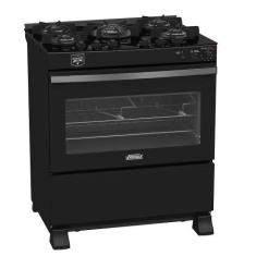 Fogao a Gas Gaudi Vetro Vitreo 5 Q Preto Fosco Gas Glp - Venax, 220V