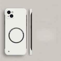 Capa de telefone magnética sem moldura de pc duro para iphone 14 pro max 13 12 11 pro mini 15 14 plus capa fina fosca, marfim, para iphone 15