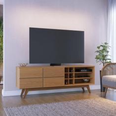Rack Para TV até 70 Polegadas 2 Portas Pés Madeira Maciça Noronha - Co