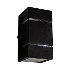 Arandela 2 Focos E Frisos Externa Parede Muro Slim preta St427