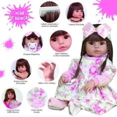 Boneca Bebê Reborn Recem Nascida Toda de Silicone + Enxoval - Cegonha 