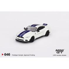 Miniatura Mini Gt Ford Mustang GT LB-Works 1/64 Branco/Azul