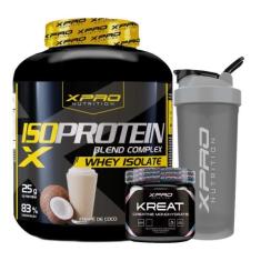 Kit Whey Iso Protein Blend 2Kg Creatina 300g Xpro Coqueteleira XPro Nu