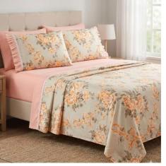 Jogo de Lençol Casal Padrão 4 Peças 100% Algodão Percal 180 fios Babad