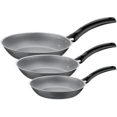 Jogo de Frigideiras Turim em Alumínio 3 Peças Tramontina, Cinza