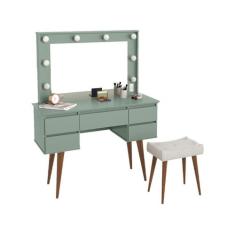 Penteadeira Camarim Strass c/ Banqueta Verde Bellagio - Patrimar - Pat