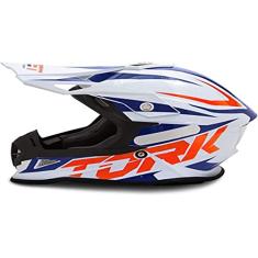 Capacete Motocross Pro Tork Fast 788 Branco/Laranja 56