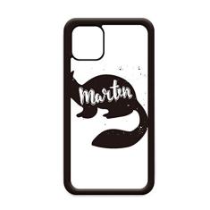 Capa Marten Animal preto e branco para iPhone 12 Pro Max para Apple Mini Mobile Case Shell