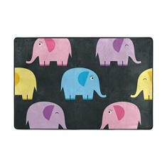 Top Carpenter Tapete de área de elefantes coloridos, tapete de quarto para crianças, sala de jogos, sala de estar, quarto, 182,8 x 122,9 cm