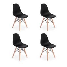 Conjunto 4 Cadeiras Charles Eames Eiffel - Preta