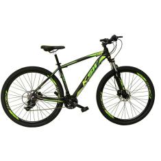  Bicicleta Aro 29 Ksw Xlt Alumínio 24v Câmbios Shimano Garfo com Trava no Ombro - Preto\Verde