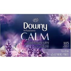 Downy Inf Sheets Calm Lavender & Vanilla, Downy, Branco, 105 Count (Pack of 1)