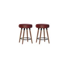 Kit 2 Bancos Moderno Pé Palito Roma Slim Romã 50cm