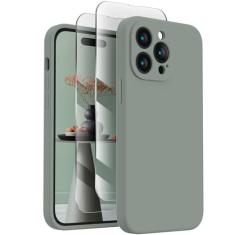 FireNova Capa projetada para iPhone 14 Pro, capa de telefone de silicone atualizada [proteção da câmera] com [2 protetores de tela], forro interno de microfibra macio antiarranhões, 15,5 cm, verde