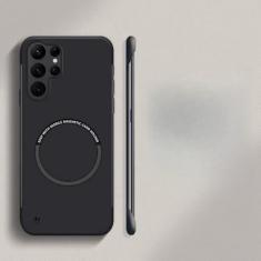 Capa de telefone magnética sem moldura ultrafina e rígida para PC para Samsung Galaxy S24 S23 S22 S21 S20 FE Plus Note20 Capa ultra fosca, preta, para Galaxy S20