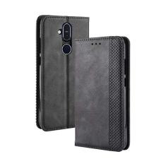 Capa para Nokia X7, capa flip carteira com suporte de couro para Nokia X7, capa magnética retrô para celular, capa carteira de telefone com compartimentos para cartões