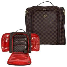 Bolsa Mochila Multiuso Grande com 4 Necessaire Maquiagem Manicure Esma