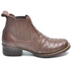 Bota Escamada Masculina Texana Em Couro Floter - CLA-CLE, Marrom, 41