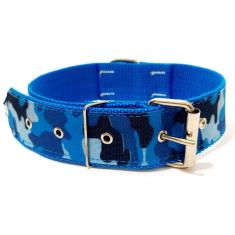 Coleira para cachorro em nylon azul nº 8 56 cm a 68 cm