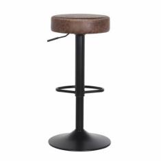 Banqueta Alta Com Encosto Baixo Estofado Para Cozinha Balcão Bancada I