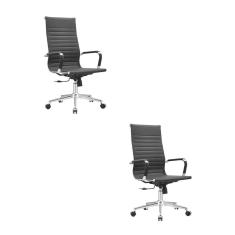 Kit Com 2 Cadeiras Presidente Manhattan Preto