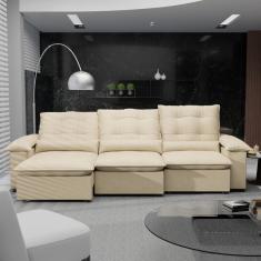 Sofá Retrátil E Reclinável 290 Cm Porto Belo Bege