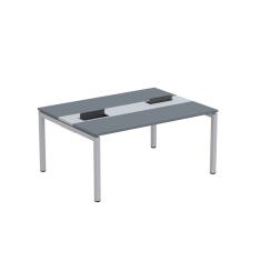 Mesa Plataforma Dupla Com Pé De Aço Para Coworking 150x120 Pdc15-12-2p Grafito-cinza