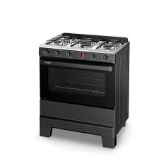 Fogão 5 Bocas Esmaltec F5iab5121 Ideal Super Mesa em Aço Inox Acendimento Automático Preto Bivolt