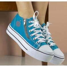 Tenis Plataforma Via Star Shoes ref. 1000 Turquesa, Turquesa, 36