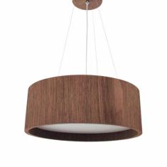 Lustre Pendente Madeira Redondo 25cm - Adrilustres, Imbuia