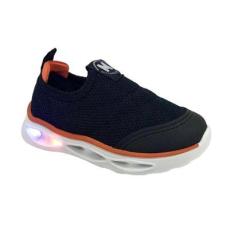 Tênis Molekinho Infantil Led 2620.103 Preto/Laranja-Unissex