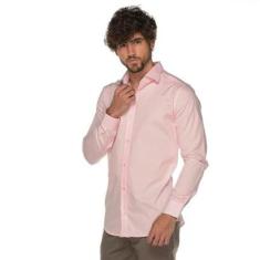 Camisa Social Manga Longa Slim Algodão Nobre Passa Fácil-Masculino