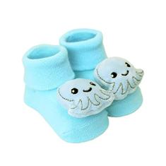 Pantufa com Chocalho Polvo Azul, Clingo, Azul, C0145