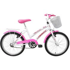 Bicicleta Aro 20 Marbela Com Cesta Branca E Rosa Track Bikes Multicor