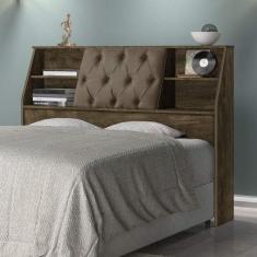 Cabeceira Cama Queen 4 Nichos Nubia VJ Móveis Castanho