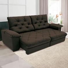 Sofá 3 Lugares Linoforte Luggero Retrátil e Reclinável Revestido em Tecido Suede com 200cm de Largura