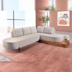 Sofá de Canto Boreal Base de Ferro Esquerda Bege