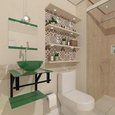 GABINETE DE VIDRO CROÁCIA 40CM AP VERDE