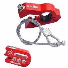 Kit Trava Disco Cadeado Manete Corrente Capacete Cabo - Tecklock