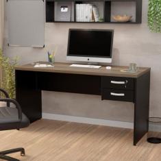 Mesa De Escritório 1.60x60 Com Gaveteiro Tampo 30mm Nogal - NetMobil, 